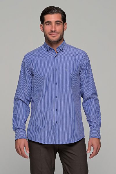 Poli Gianni ριγέ ανδρικό πουκάμισο - 2773302 Σιέλ - Image 6
