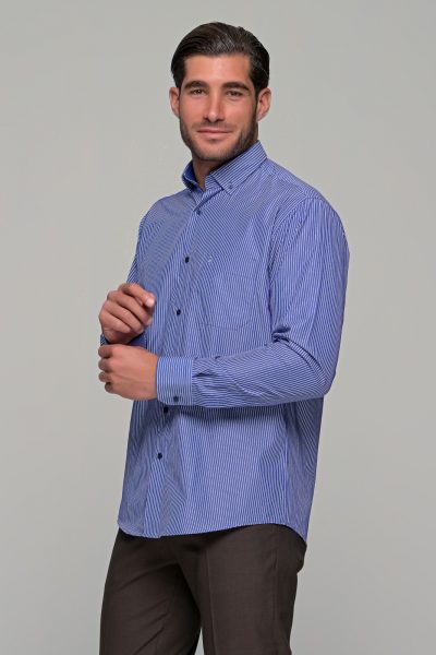 Poli Gianni ριγέ ανδρικό πουκάμισο - 2773302 Σιέλ - Image 7