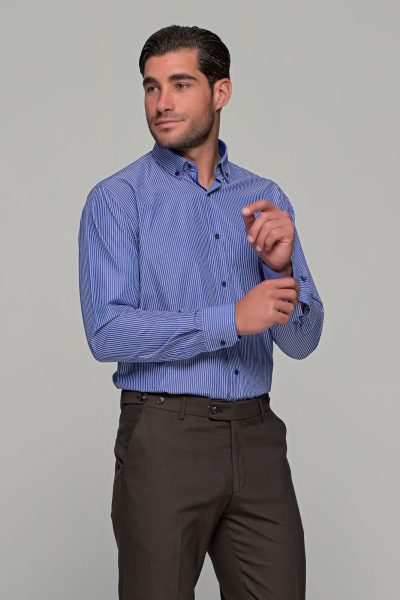 Poli Gianni ριγέ ανδρικό πουκάμισο - 2773302 Σιέλ - Image 12
