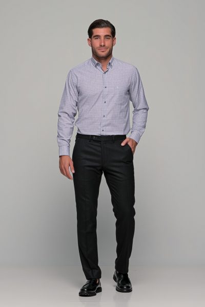 Poli Gianni καρό ανδρικό πουκάμισο - 2885303 Γκρι - Image 3