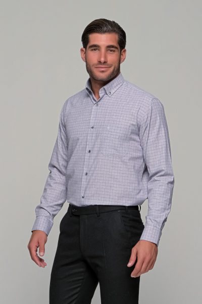 Poli Gianni καρό ανδρικό πουκάμισο - 2885303 Γκρι - Image 11