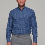 Poli Gianni καρό ανδρικό πουκάμισο - 2884803 Μπλε