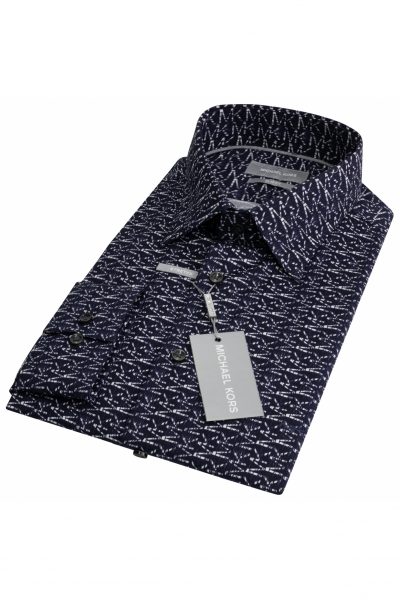 MICHAEL KORS Easy Iron μακρυμάνικο ανδρικό πουκάμισο - MD0DS01060-400 Μπλε - Image 13