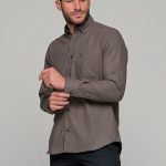 Poli Gianni ανδρικό πουκάμισο καρό φανέλα - 3124403 Καφέ