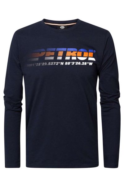 PETROL INDUSTRIES  βαμβακερό μακρυμάνικο ανδρικό tshirt - M_3020_TLR6545107 Μπλε - Image 6