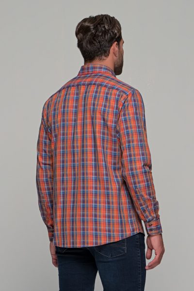 OLYMP Casual Modern Fit ανδρικό πουκάμισο καρό - 40462418 Πορτοκαλί - Image 8