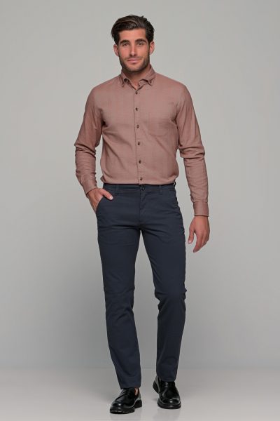 OLYMP Casual Modern Fit ανδρικό πουκάμισο φανέλα - 40522424 Μπεζ - Image 3