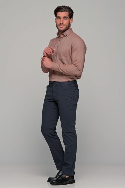 OLYMP Casual Modern Fit ανδρικό πουκάμισο φανέλα - 40522424 Μπεζ - Image 4