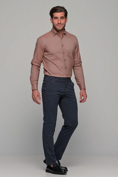 OLYMP Casual Modern Fit ανδρικό πουκάμισο φανέλα - 40522424 Μπεζ - Image 2