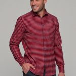 OLYMP Casual Modern Fit πουκάμισο φανέλα - 40502435 Κόκκινο