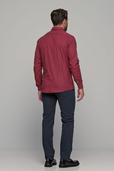 OLYMP Casual Modern Fit πουκάμισο φανέλα - 40502435 Κόκκινο - Image 9