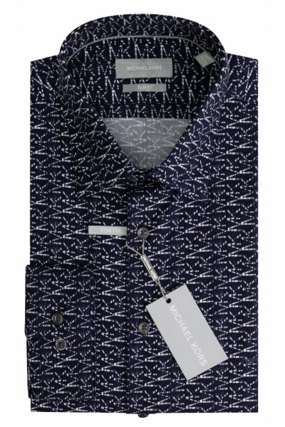 MICHAEL KORS Easy Iron μακρυμάνικο ανδρικό πουκάμισο - MD0DS01060-400 Μπλε - Image 12