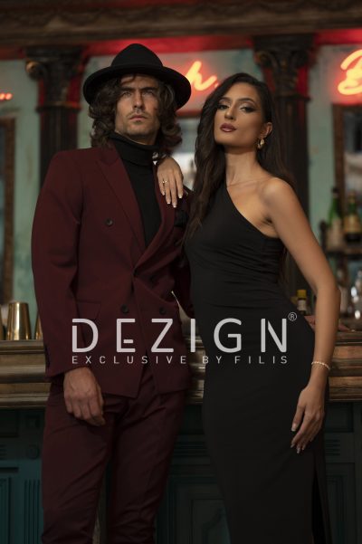 DEZIGN ανδρικό κουστούμι σταυρωτό - S23104 Μπορντό - Image 15