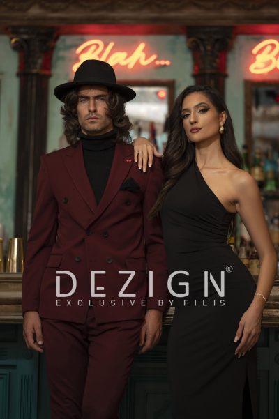 DEZIGN ανδρικό κουστούμι σταυρωτό - S23104 Μπορντό - Image 16