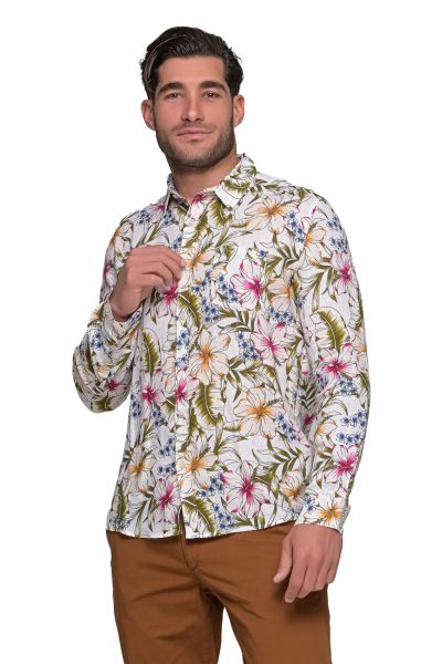 40WEFT ανδρικό λινό floral πουκάμισο - BRAIDEN1341W441 Άσπρο - Image 7