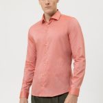 OLYMP LEVEL 5 SMART CASUAL βαμβακερό ανδρικό πουκάμισο - 32023435 Πορτοκαλί