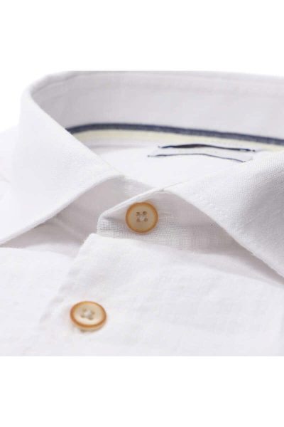 OLYMP LEVEL 5 SMART CASUAL ανδρικό λινό πουκάμισο - 32283400 Άσπρο - Image 3