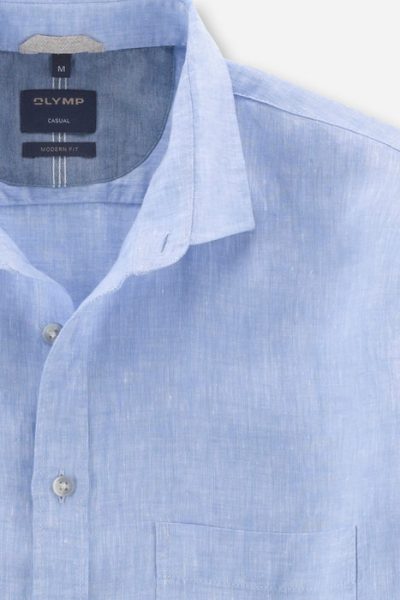 OLYMP Casual Modern Fit λινό ανδρικό πουκάμισο - 40263411 Σιέλ - Image 2