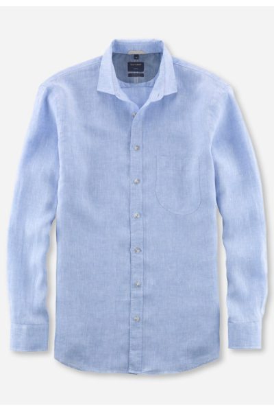 OLYMP Casual Modern Fit λινό ανδρικό πουκάμισο - 40263411 Σιέλ