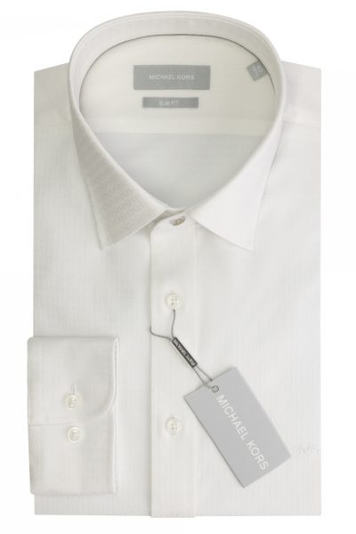 MICHAEL KORS Easy Iron μακρυμάνικο ανδρικό πουκάμισο - MK0DS01164100 Άσπρο