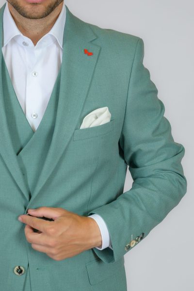 DEZIGN ανδρικό κουστούμι με γιλέκο - S2457 πράσινο - Image 8