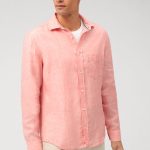 OLYMP CASUAL λινό ανδρικό πουκάμισο - 40265430 Πορτοκαλί