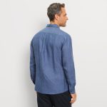 OLYMP CASUAL λινό ανδρικό πουκάμισο - 40707419 Μπλε - Image 3