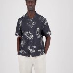 COLOURS & SONS κοντομάμικο oversized ανδρικό πουκάμισο - 9225-336-895 Μαύρο