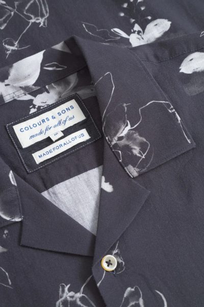 COLOURS & SONS κοντομάμικο oversized ανδρικό πουκάμισο - 9225-336-895 Μαύρο - Image 6