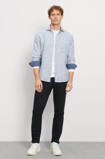 OLYMP CASUAL λινό ανδρικό πουκάμισο - 40787419 Μπλε - Image 2