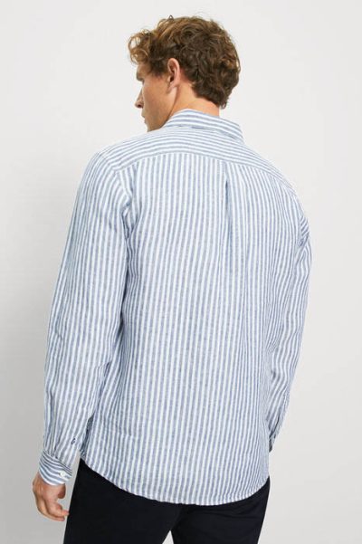 OLYMP CASUAL λινό ανδρικό πουκάμισο - 40787419 Μπλε - Image 4