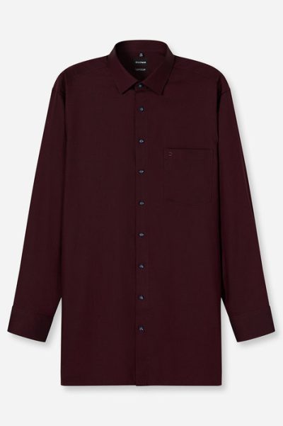 OLYMP LUXOR COMFORT FIT Big Size Non Iron πουκάμισο - 14068437 μπορντό - Image 3
