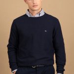 FYNCH HATTON ανδρική πλεκτή μπλούζα - 1514 220 690 NAVY