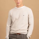 FYNCH HATTON ανδρική πλεκτή μπλούζα - 1514 220 826 WINTER WHITE