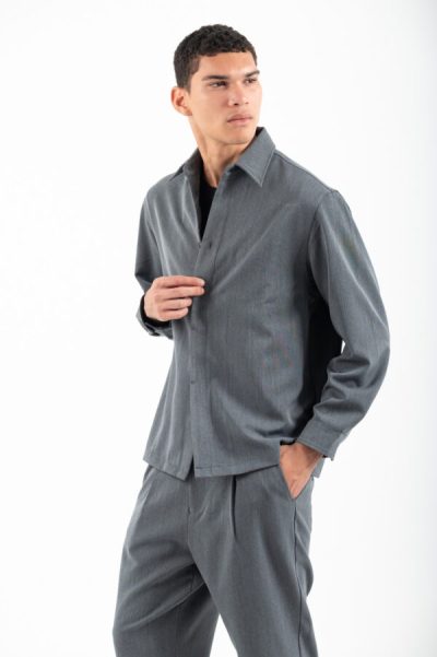 VITTORIO ανδρικό overshirt - 300-2526-BAREZZI ΓΚΡΙ - Image 6
