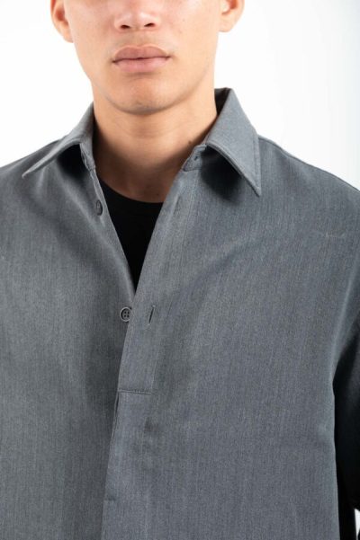 VITTORIO ανδρικό overshirt - 300-2526-BAREZZI ΓΚΡΙ - Image 11