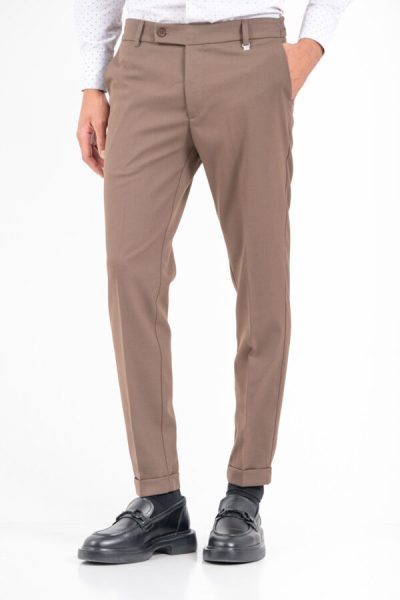 VITTORIO υφασμάτινο παντελόνι - 500-25-DIVERSO-3 BROWN