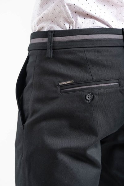 VITTORIO βαμβακερό chino παντελόνι - 500-2526-COMO black - Image 7