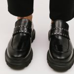 FENOMILANO Ανδρικά Δερμάτινα Spazzolato Loafers - 2424-1 Total Black - Image 8