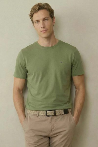 FYNCH HATTON ανδρικό tshirt κοντό μανίκι  - 1613-1500-740 Avocado
