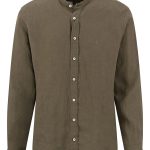 FYNCH HATTON ανδρικό λινό πουκάμισο - 1613-6008-719 Dark Khaki
