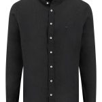 FYNCH HATTON ανδρικό λινό πουκάμισο - 1613-6008-999 Black