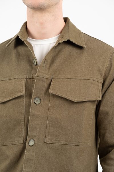 VITTORIO ανδρικό Overshirt  300-2526-BIAGIO OLIVE - Image 6