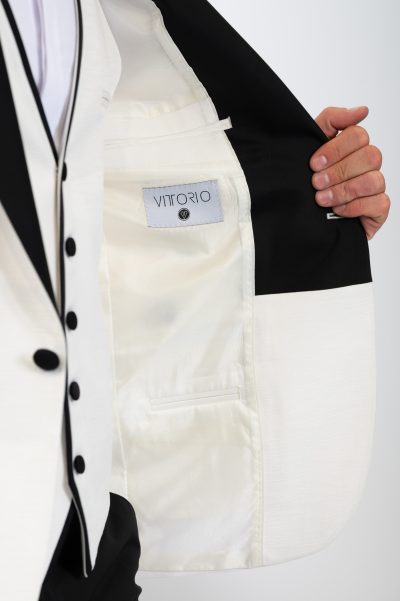 VITTORIO ανδρικό γαμπριάτικο κουστούμι  - 100-25-Smokin Zakar Off White - Image 11