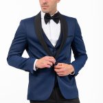 VITTORIO ανδρικό γαμπριάτικο κουστούμι  - 100-24-Smokin Zakar Royal Blue
