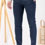 VITTORIO καλοκαιρινό βαμβακερό chino παντελόνι - 500-25-COMO BLUE