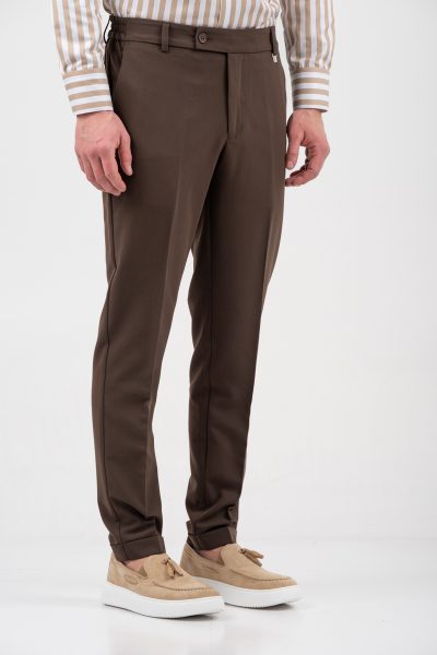 VITTORIO υφασμάτινο παντελόνι - 500-26-DIVERSO BROWN - Image 8