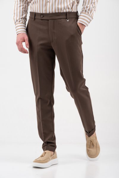 VITTORIO υφασμάτινο παντελόνι - 500-26-DIVERSO BROWN - Image 5