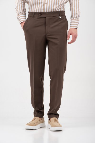 VITTORIO υφασμάτινο παντελόνι - 500-26-DIVERSO BROWN - Image 3