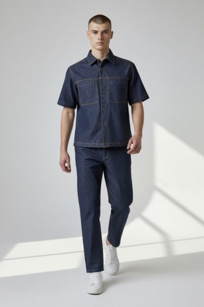 VITTORIO ανδρικό Overshirt  300-26-FLAVIO BLUE - Image 7